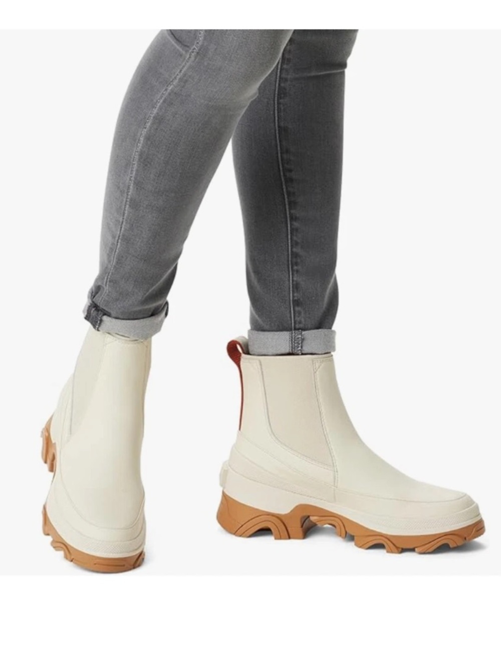 Sorel Brex Chelsea Waterproof Boots in Beige Natural/Sea Salt Size 7.5 NWOB!